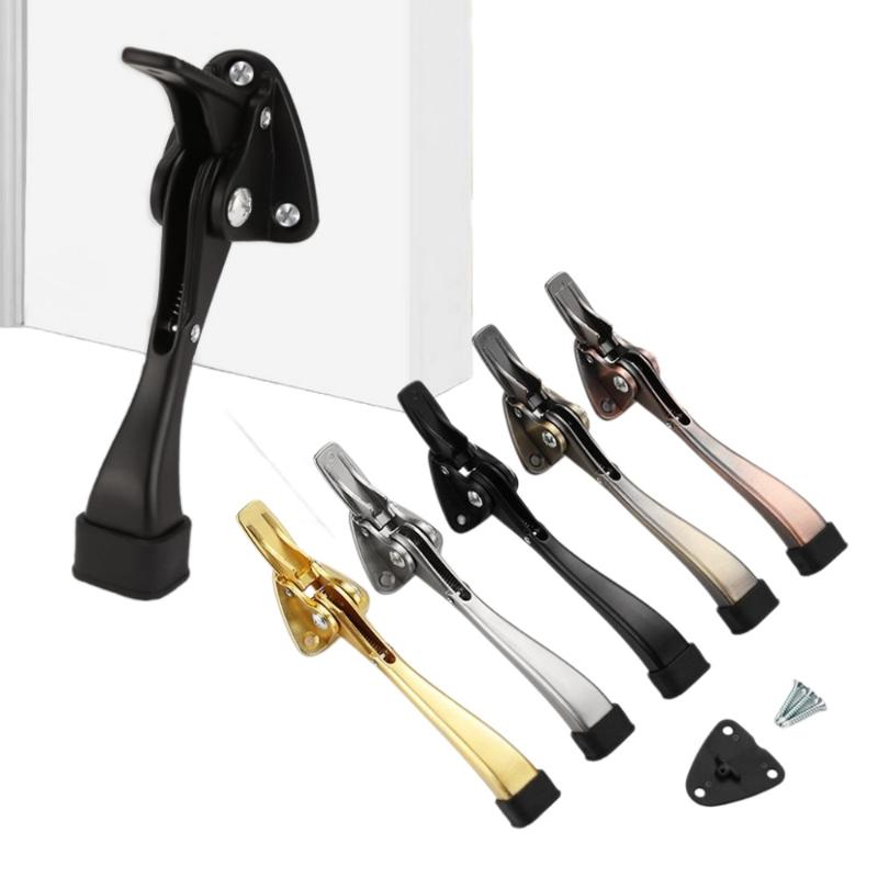 Kick Down Door Stopper Easy Pedal Long Lasting Use 1 Set Anti Rust Hardware Floor Holder for Home Office Hotel Apartment