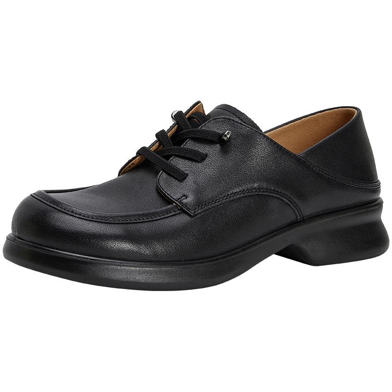 Baitiansen Women s Retro British Style Leather Flats 38