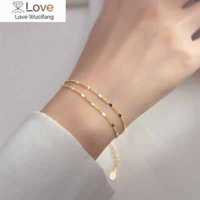 Bransoletka Bling Srebro Próby 925 Podwójny Łańcuszek Bransoletka z Zawieszkami i Bransoletka dla Kobiet Elegancka Biżuteria Ślubna Pulseras