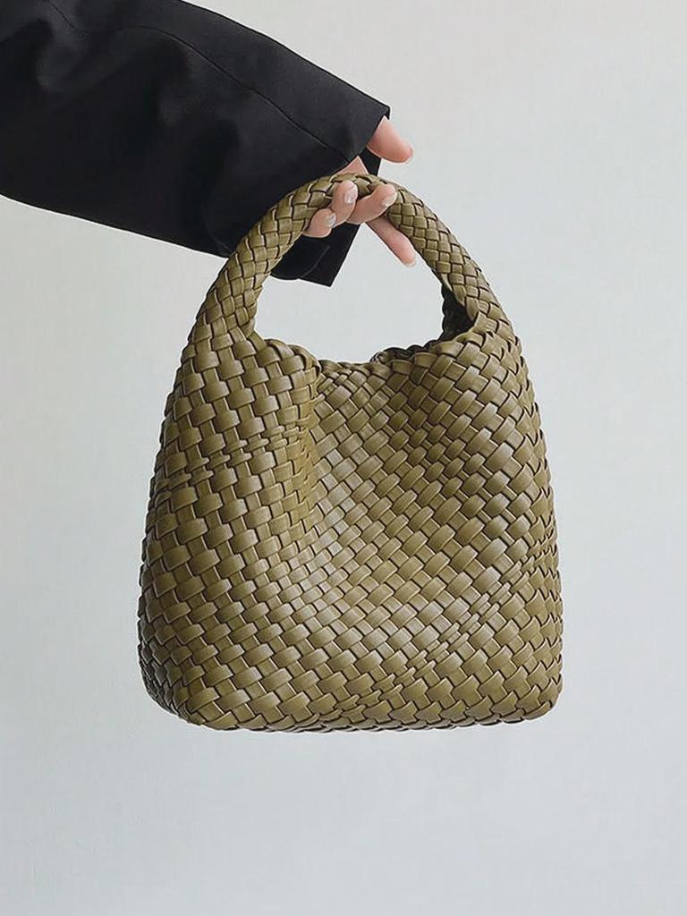 Borsa a spalla intrecciata in stile retrò Maillard: Borsa a mano alla moda e compatta
