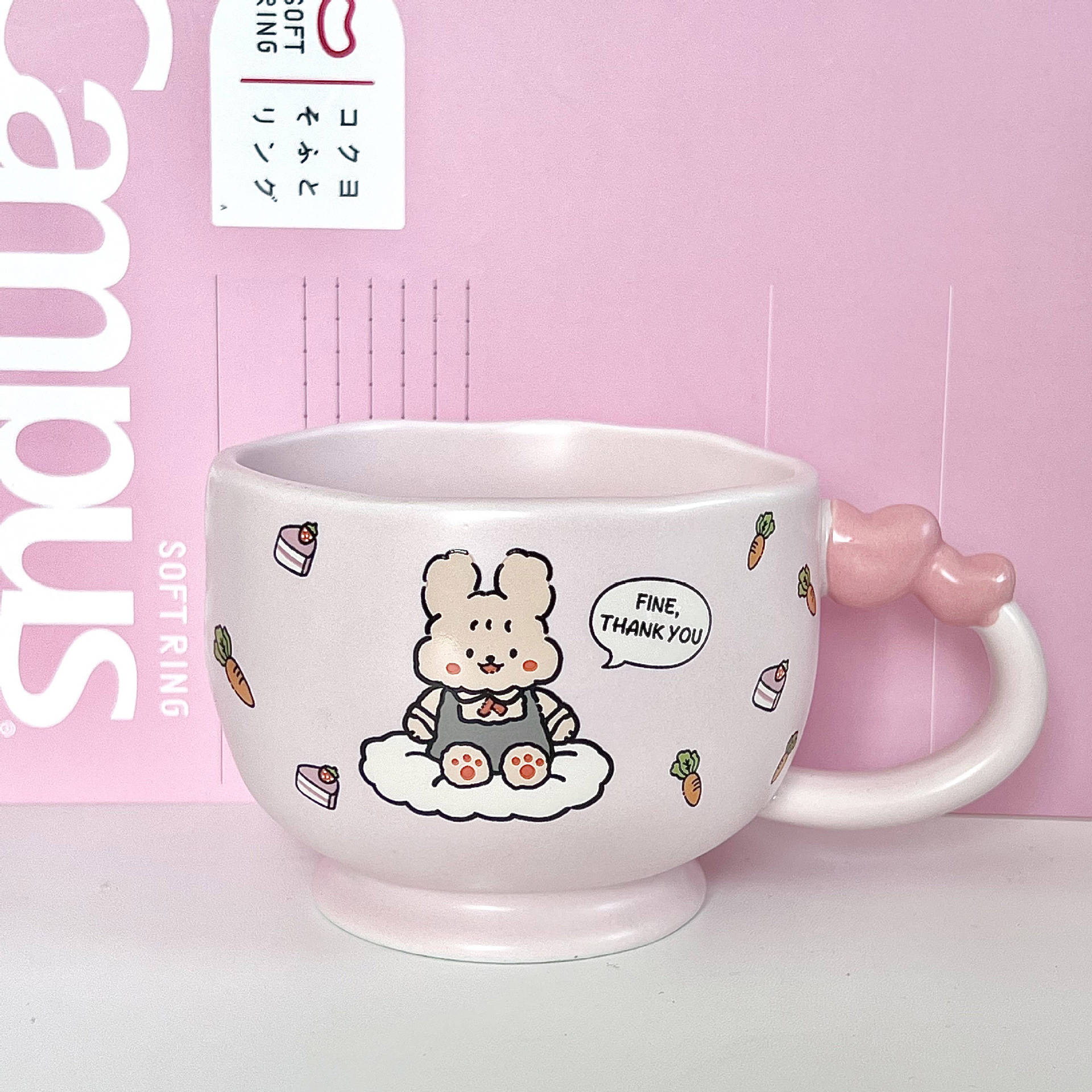 

Подарок на день рождения для подруг Милая керамическая кружка с крышкой в виде медведя и кролика Практичный сувенир для подруги подарочная коробка 401-500ml