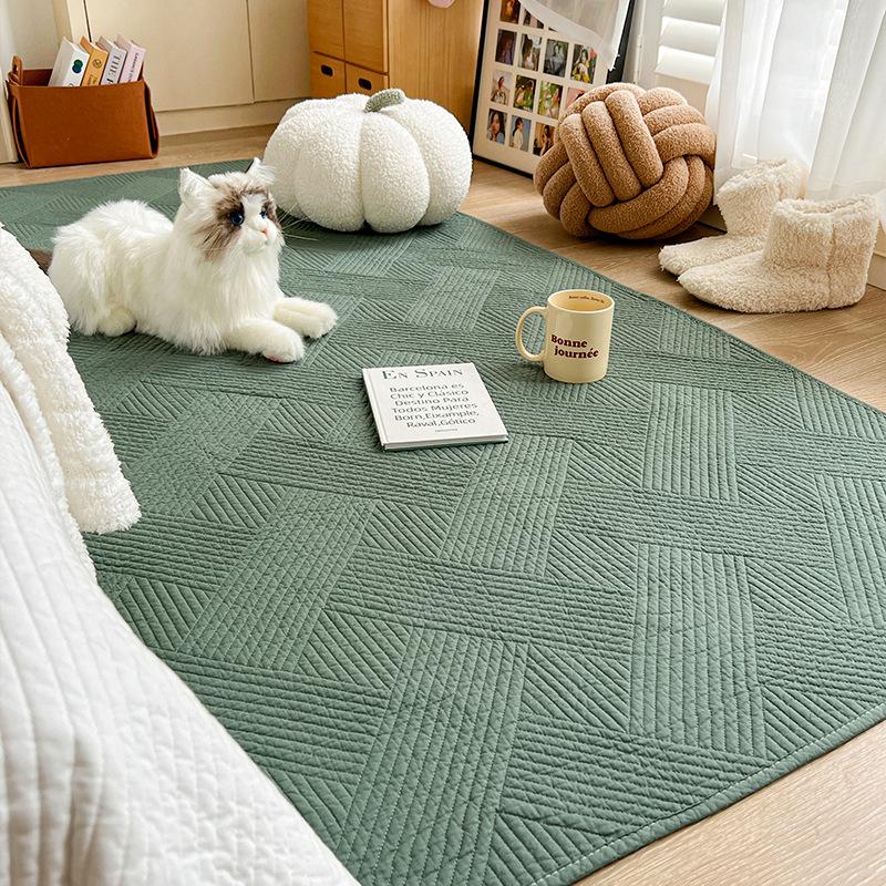 Pure Cotton Nordic Simple Cotton Washed Cotton Floor Mat Household Living Room Carpet Bedside Mat Tatami Mat
