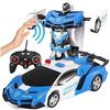 Voiture Robot De Transformation - RC - 1/18 - Télécommande - Bleu