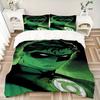 3pcs Green Lantern symbol Duvet Cover Set, 1 Duvet Cover + 2 Pillowcases (No Insert), High-Definition Print for All Seasons,Durable yy251103043