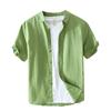 2023 Summer Men's Loose-Fit Cotton Linen Short-Sleeved Shirt