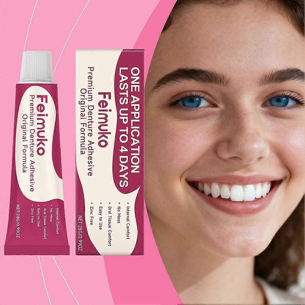 Cremă Adezivă pentru Proteză Dentară cu Fixare Puternică și Protecție Împotriva Scurgerilor pentru Purtare Zilnică Confortabilă, Tub 30g