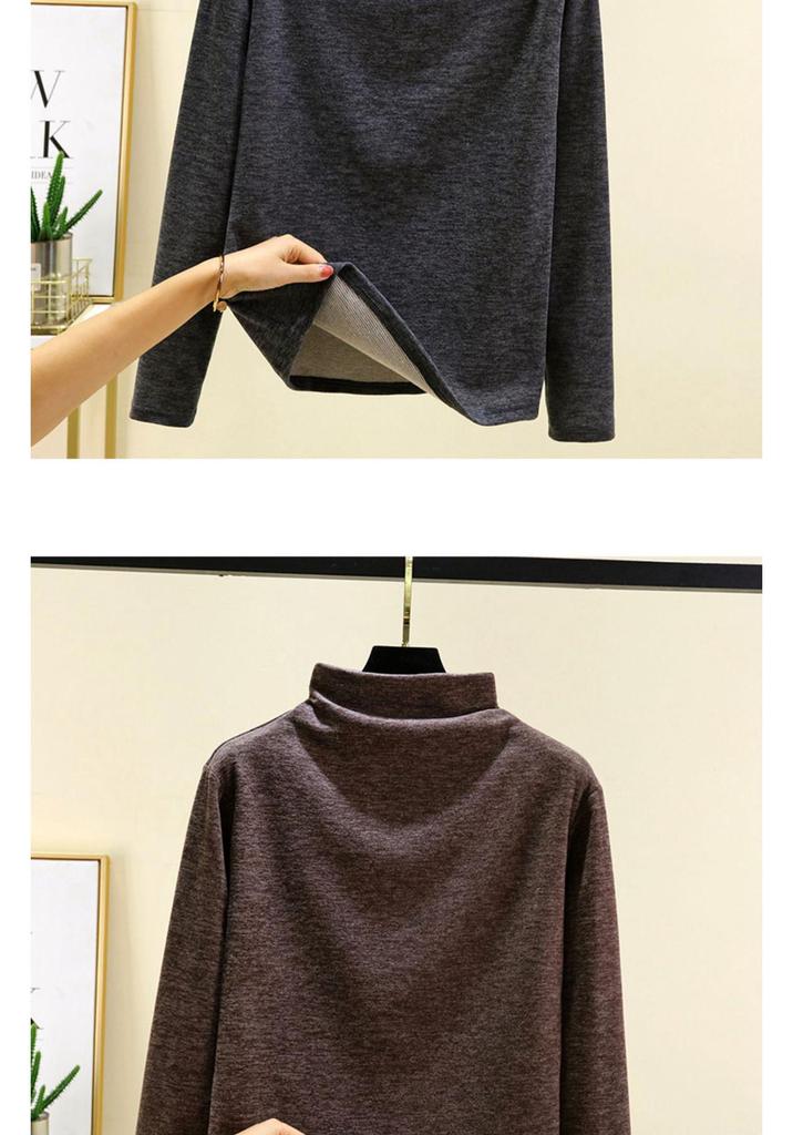 Women's Plus Velvet Long Sleeve Warm Base Layer Top