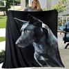 Lifelike Black Dog Animal Art Print Flannel Blanket Comfortable Soft Plush Throw Blanket for Couch Bed Sofa All?Purpose