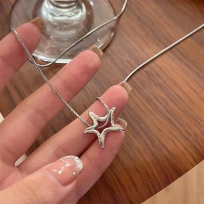 Y2K Hollow Star Pendant Necklace For Women Girl Cute Korean  Punk Clothing Pentagram Sweater Neck Chain Party Gift