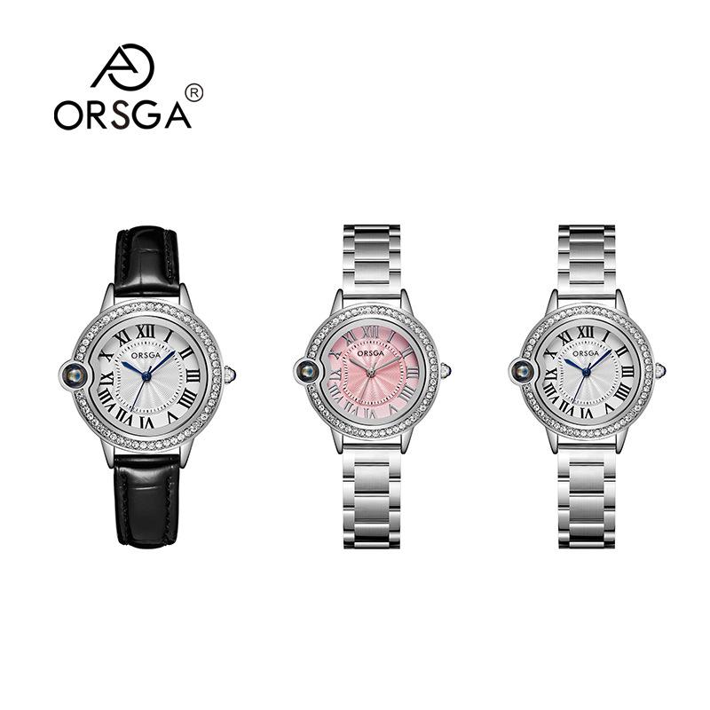 Ladies Watches Exquisite Design Stainless Steel Roman Diamond Waterproof Fashion Luxury Quartz Watch