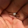 Minimalist Heart Diamond Open Band Ring
