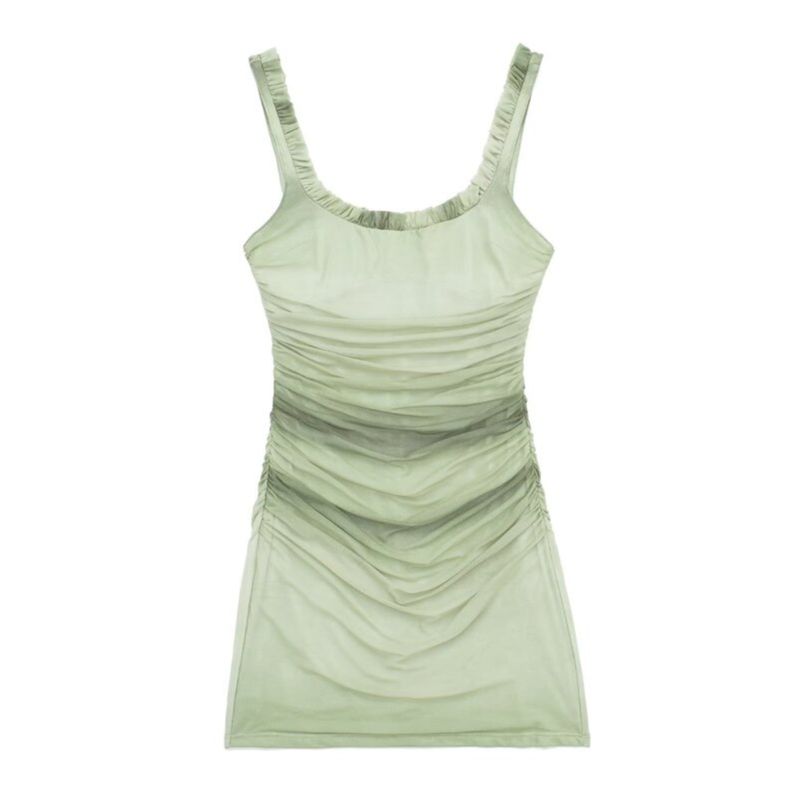 Fashion Style 2024 Spring New Arrival Women's Clothing Laminated Decoration Silk Net Print Short Dress 2390172 120