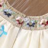 Girls' Summer Sleeveless Princess Dress - French Halter Vacation Style, High-end Heavy Embroidery Chiffon