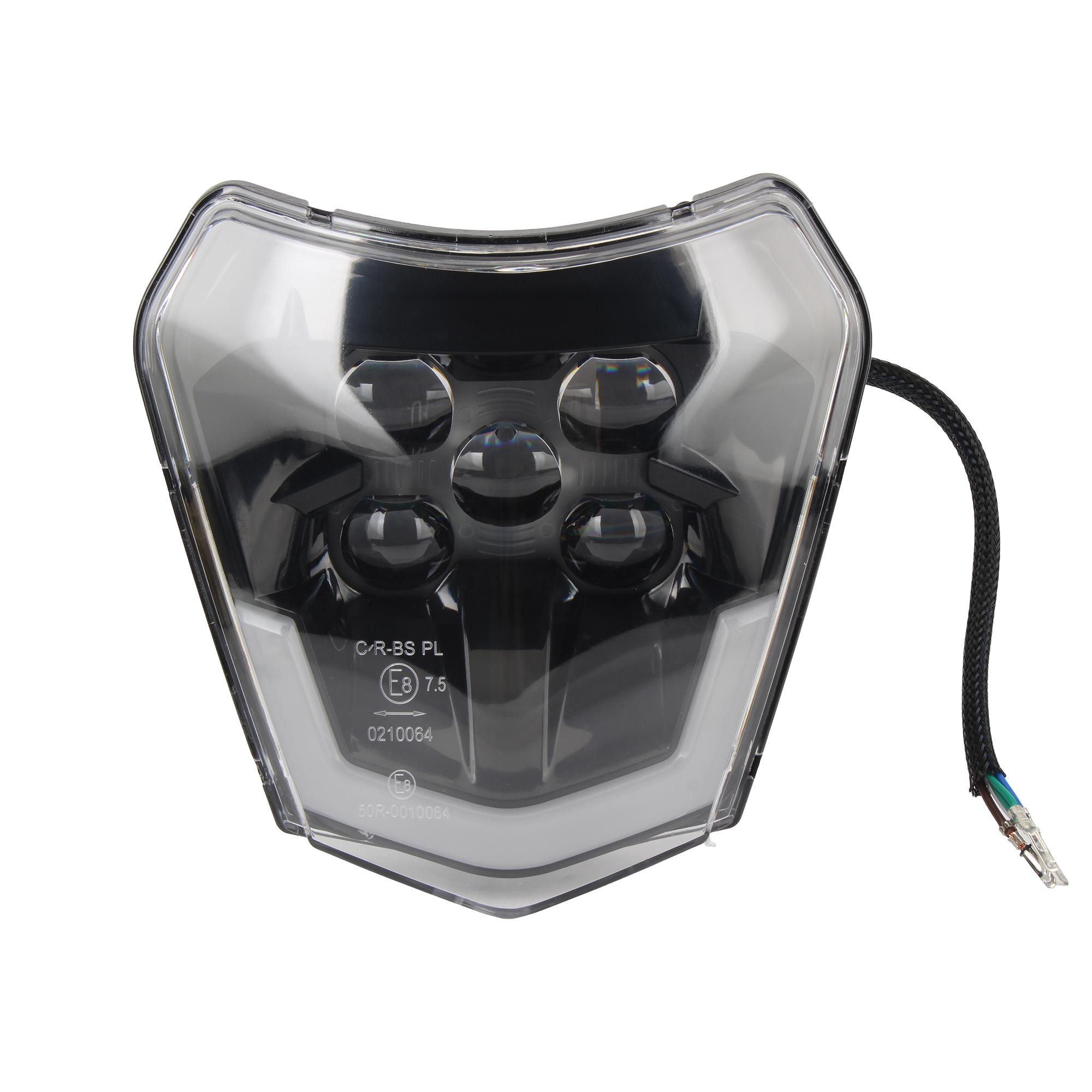 

Для мотоцикла KTM Светодиодная фара Дневные ходовые огни Пластина фары EXC XC SX EXCF XCW SXF 125-500 Эндуро Мотокросс Фара Модифицированные запчасти чёрный