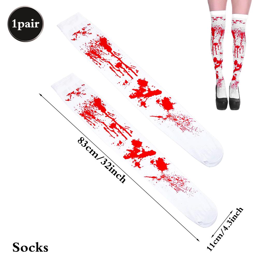 Halloween Bloody Decorate Banner Fake Blood Apron Gloves Socks Set Haunted House Zombie Cosplay Costume Party Decor Props Suppli