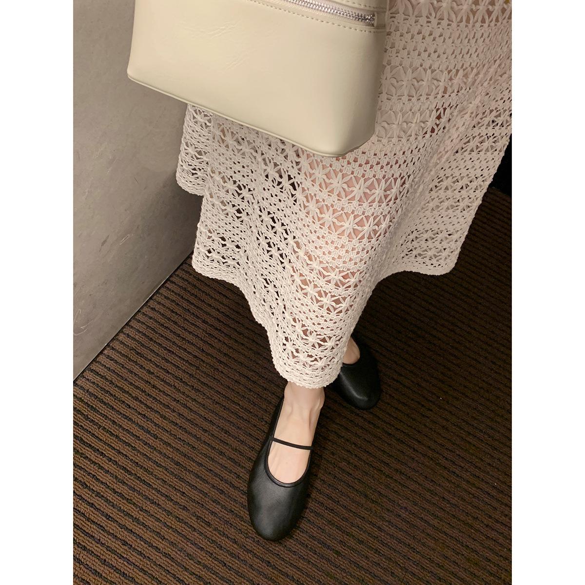 

Grape mother studiolee quiet afternoon~ soft face round head light mouth thin word with flat Mary Jane shoes 35