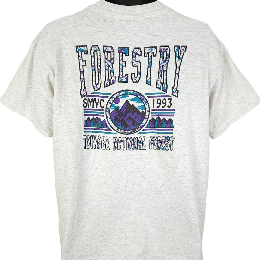 

Vintage Toiyabe National Forest 100% Cotton T-shirt Mens Tees Top Mens Size Large 90s Forestry Made In USA 2XL