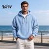 Easy Wear Versatile Outerwear Men Waffle Texture Sweatshirt, Loose Fit Long Sleeve Pullover Tops with Oversized Knit Sweatshirt for Front Pocket,