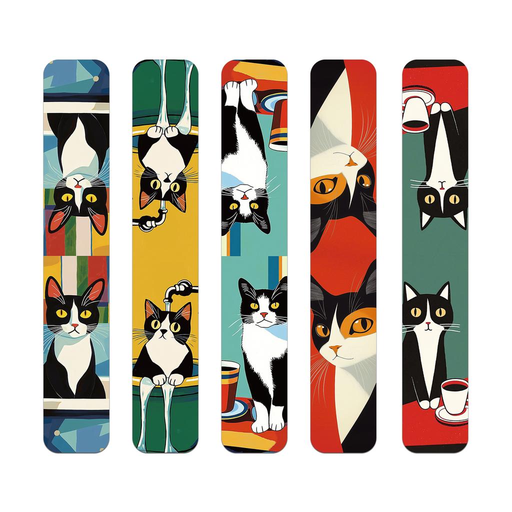 5PCS Simple and Fun Cat Magnetic Bookmarks Reading Book Pages Marking Student Decoration Page Marking Cards