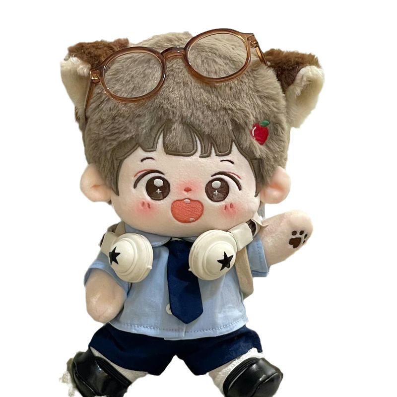 20cm Doll Clothes - Star Cotton School Uniform Skirt & Plushie Outfit Change Accessories