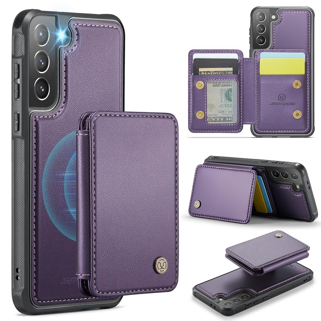 For Samsung Galaxy S21+ 5G Case Leather Mobile Cover with Detachable Magnetic Card Bag