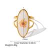 Geometric Summer Transparent Ring Stainless Steel Open Ring Retro Eternal Flower Ring  Couple