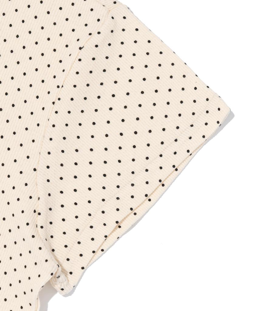 Beullaengkiteu Dot Pattern Ultra Short Sleeve Tee (Ivory)