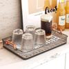 Rectangular Double-Layer Tea Tray for Living Room - Luxury Table with Cup Holder and Drainage