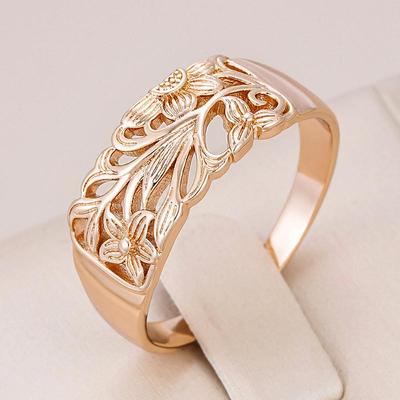 Anelli da donna con motivo floreale dal design cavo, accessori vintage per abbinamenti quotidiani