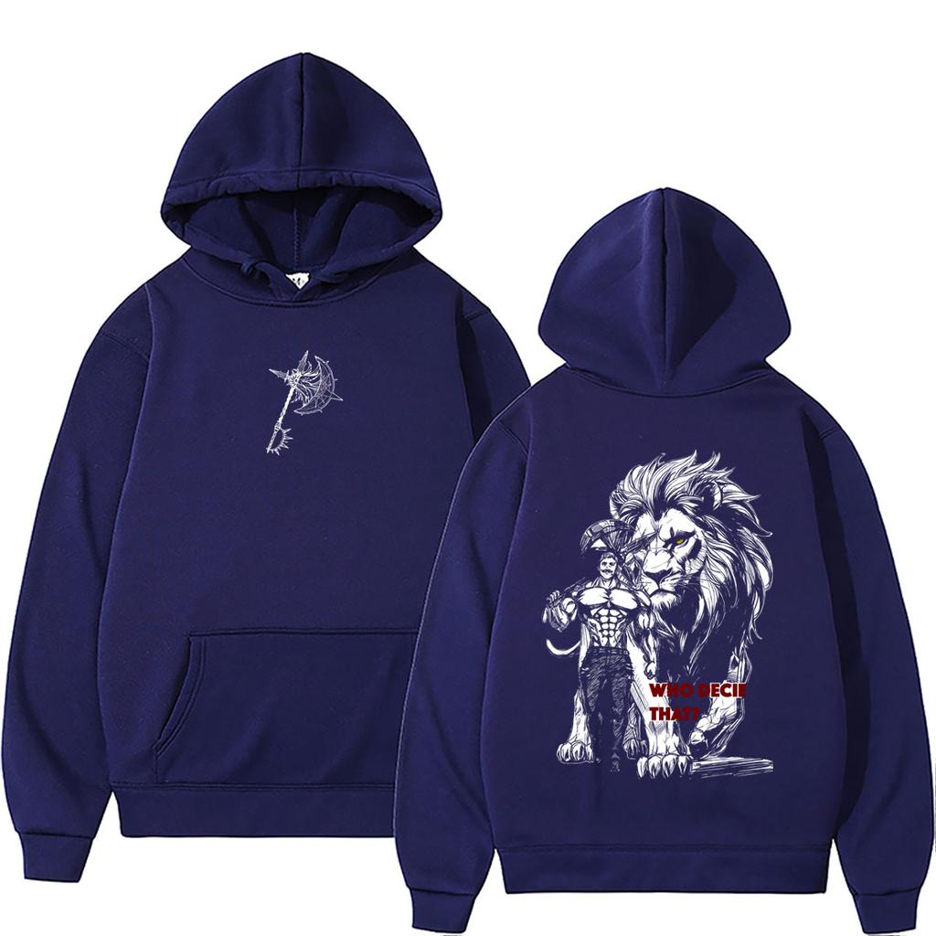Hot Sale Anime The Seven Deadly Sins Hoodie Manga Lion's Sin of Pride Escanor Graphic Pullover Hoodies Fashion Streetwear