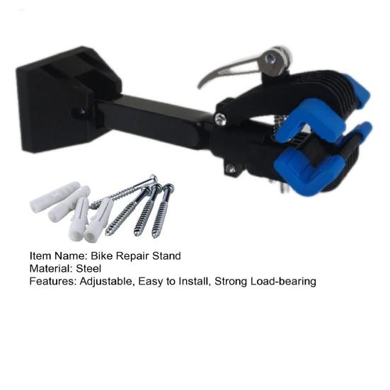 Bike Repair Stand Wall Workbench Mount Rack Strong Load Capacity Sturdy Construction Adjustable Height Easy To Install Bicycle Maintenance Rack