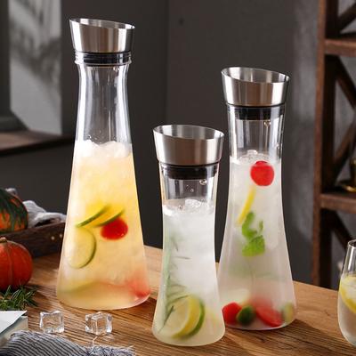 1L/1.6L Acryl Kaltwasserflasche Großes Fassungsvermögen Hitzebeständiger Wasserkrug Restaurant Zuhause Saft Milch Getränkekrug Trinkgeschirr