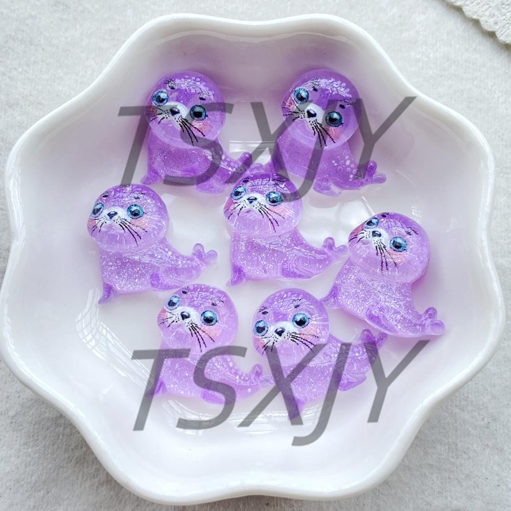 10 st Harts Glitter Tecknad val, sköldpadda, delfin, sjöstjärna Figurin Strass Skrapbok DIY Rosett Dekoration Hantverk