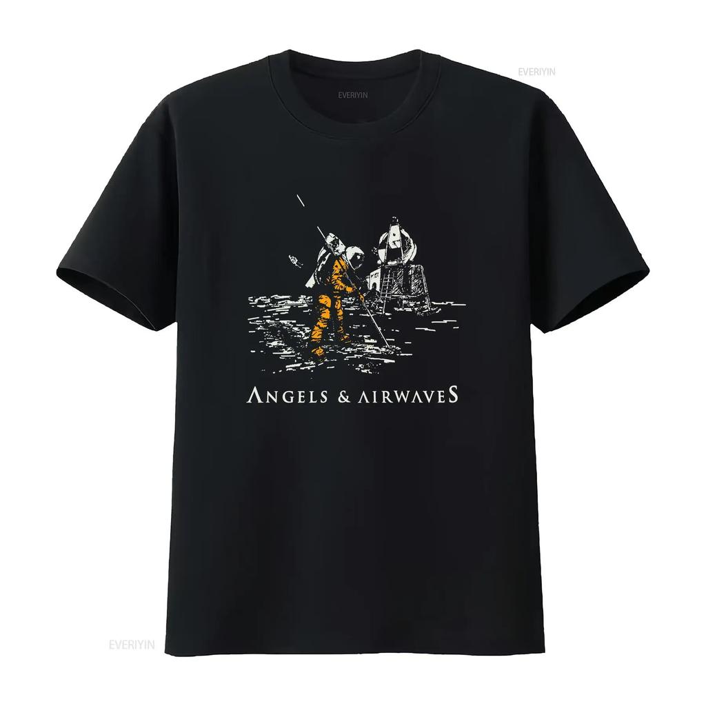 MENS ANGELS AND AIRWAVES MOON LANDING T SHIRT vintage Washed designer clothes Casual graphic St