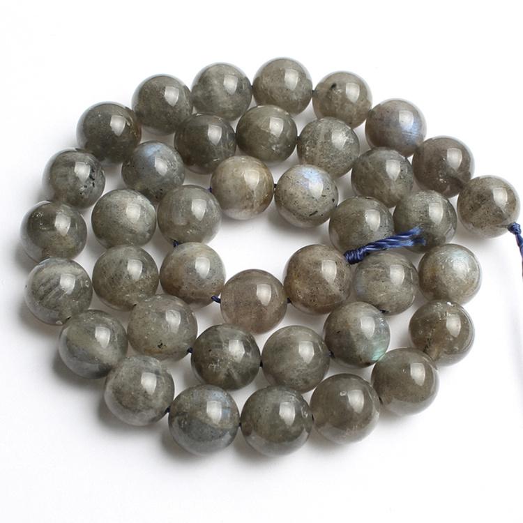 Pierre de Labradorite naturelle de 6/8/10/12mm, perles rondes de 15 pouces pour la fabrication de bijoux, perles amples