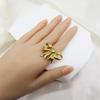 18k Gold Stainless Steel Bow Pendant Necklace with Earrings & Adjustable Ring Set