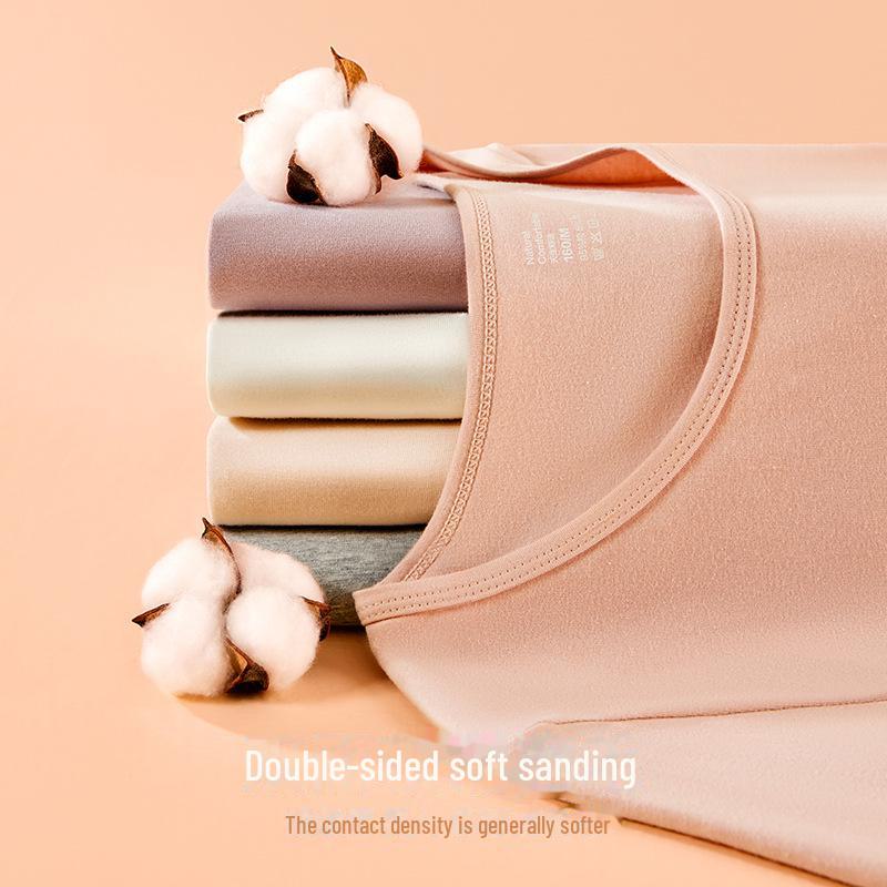 Leica Pure Cotton Antibacterial Thermal Underwear Set: Women's Round Neck, Lightweight Warm Autumn Clothes and Trousers