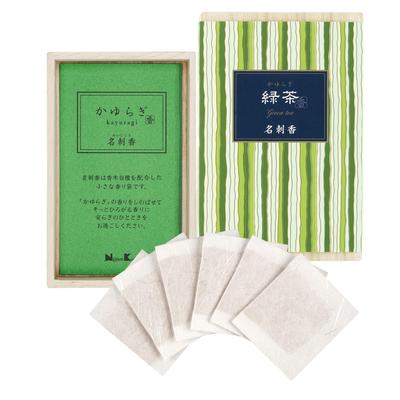 Nippon Kodo Kayuragi Green Tea Business Card Incense Paulownia Box 6 Pieces Bar
