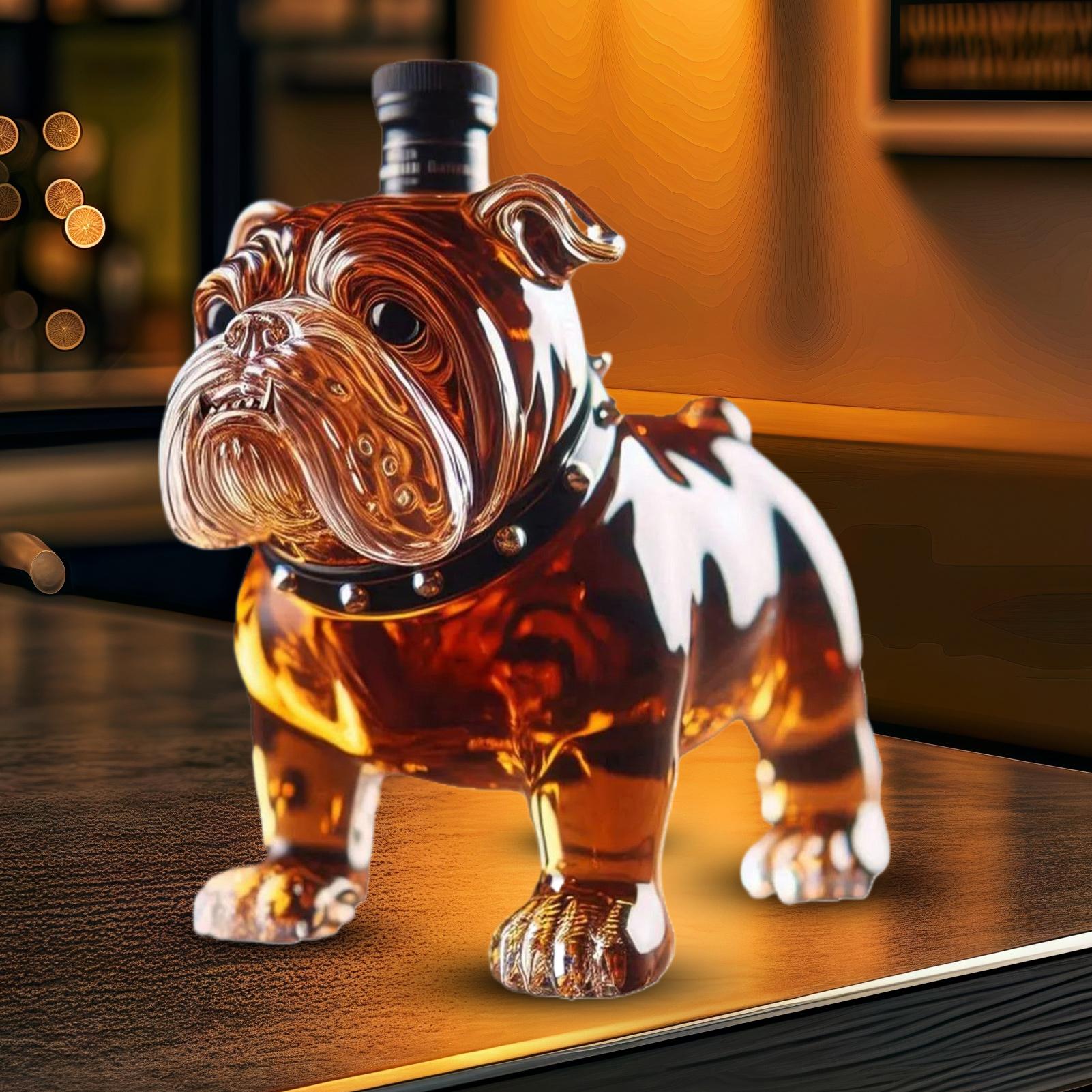 

300ml Bulldog Whiskey Bottle Red Wine Alcohol Liquor Glass Decanter Collectible Liquor Bottles for Restaurants Shelves China Mainland