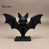 Indoor Party Ornament 3D Printed Bat Figurine, Gothic Black Sculpture, Spooky Dark Aesthetic Home Furnishings Tabletop for Halloween Shelf Desk