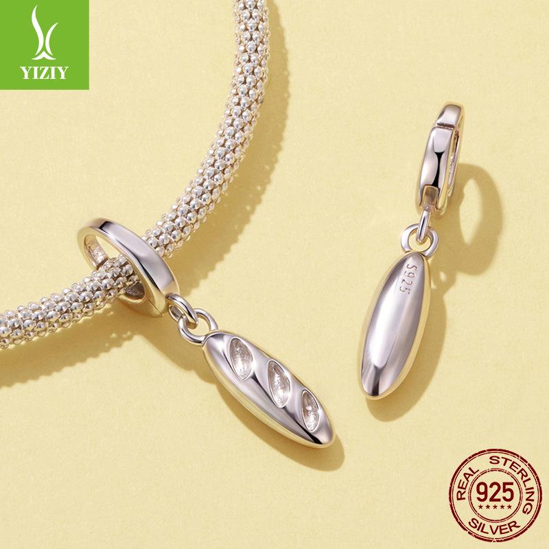 S925 Sterling Silver Opening And Closing Buckle Baguette Pendant Jewelry Accessories Symbolize Dream Diy Charm Beads