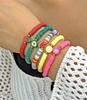 Bohemian Cute Sweet Fruit Charm Bracelets For Women Watermelon Strawberry Lemon Soft Clay Pottery Beaded Bangles Party Jewelry