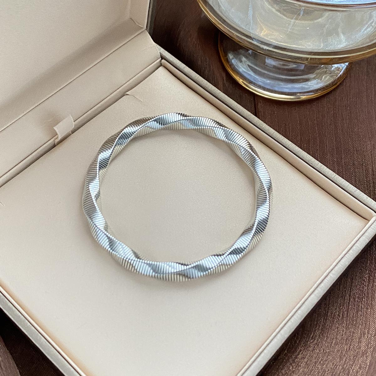 Женский браслет-спираль, Нишевые модные аксессуары из металла, Простой браслет