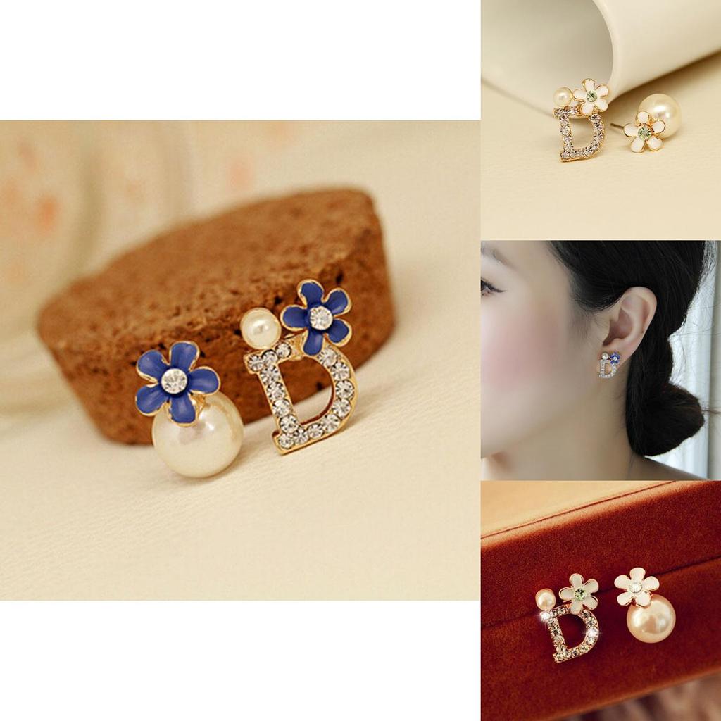 Timeless Women's Fashion Earrings With Sparkling Crystals And Faux Pearls