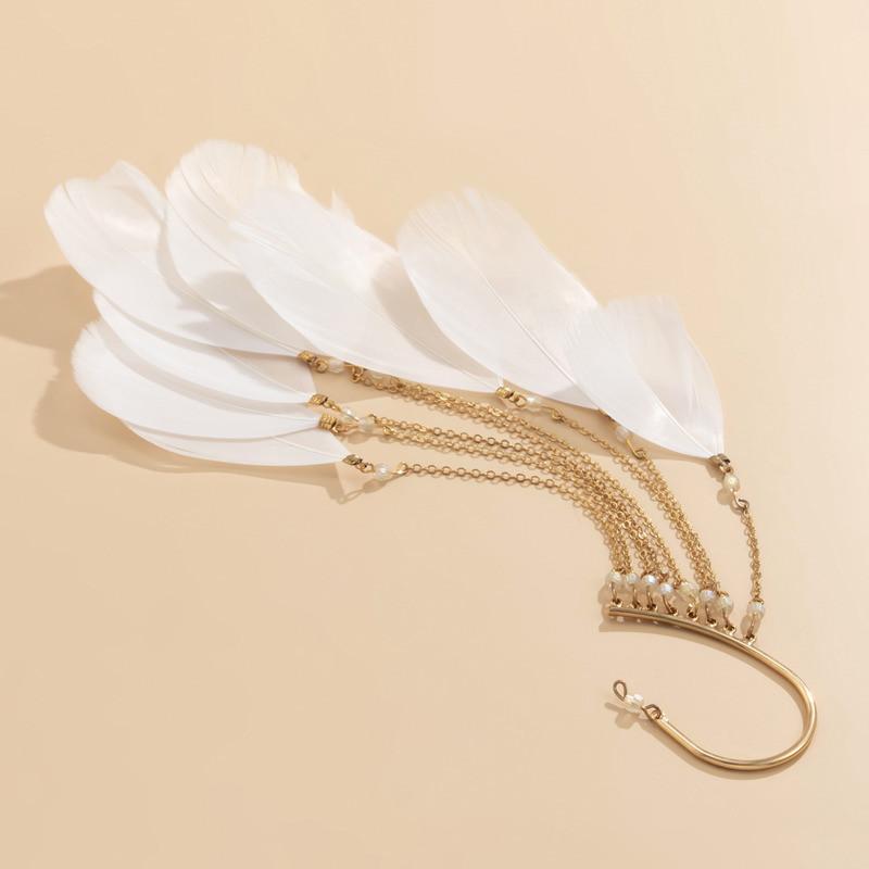 Feather Bohemian Long Earrings For Women With Plated Alloy Design Jewelry Fashion