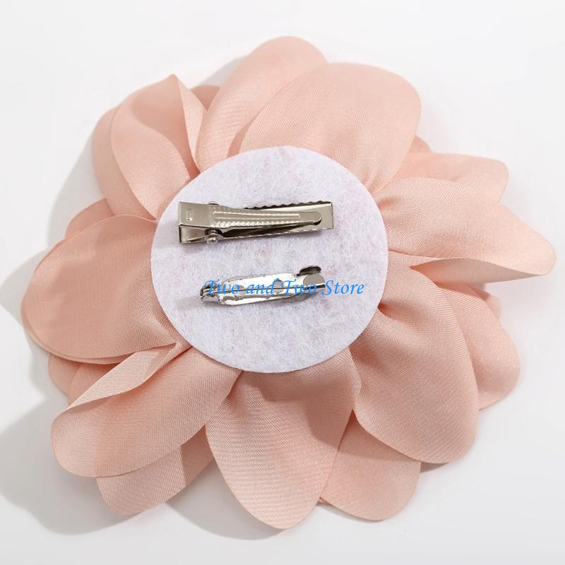 HX6F Popular Fabric Flower Brooch Accessory Delicate Fabric Flower Brooch Pin Delicate Collar Pin for Travel and Leisure