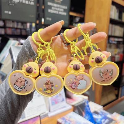 Glowing Capybara Night Light Keychain - Cute Cartoon Pendant