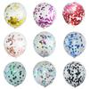 12" Transparent Latex Balloon with Sequin Confetti - Perfect for Weddings, Birthdays, and Special Events.