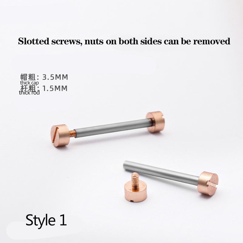 Винтовое ушко для часов, комплект звеньев штифта, винтовая трубка, стержень, пружинный штифт для кожаного ремешка часов, Розовое золото, Серебро, 14 16 18 20 22 мм 12mm