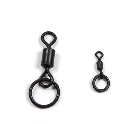 50 Pcs Matte Black Carp Fishing Rolling Snap With Ring Snap Connector Carp Fishing Accessories